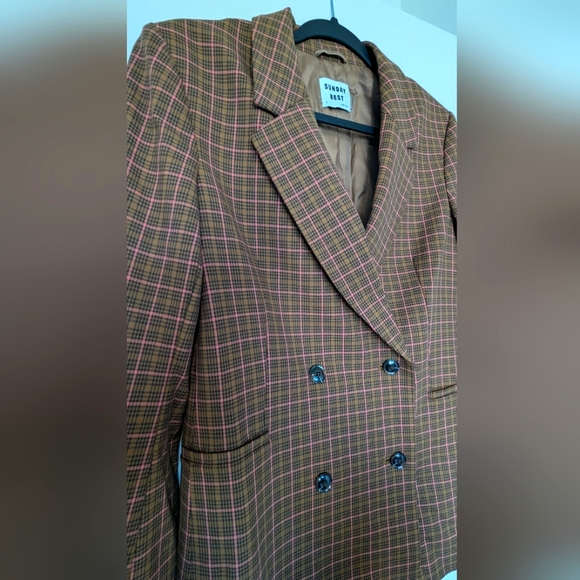Sunday Best Blazer, Small (oversized), brown/pink - Picture 1 of 6